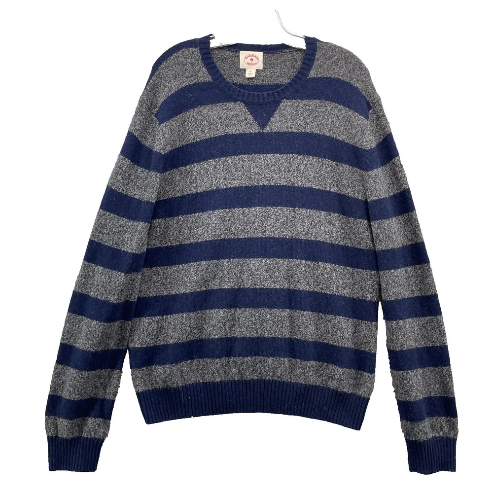Brooks Brothers Wool Blend Sweater Men's XL Navy Stripe Academia Corpcore Preppy